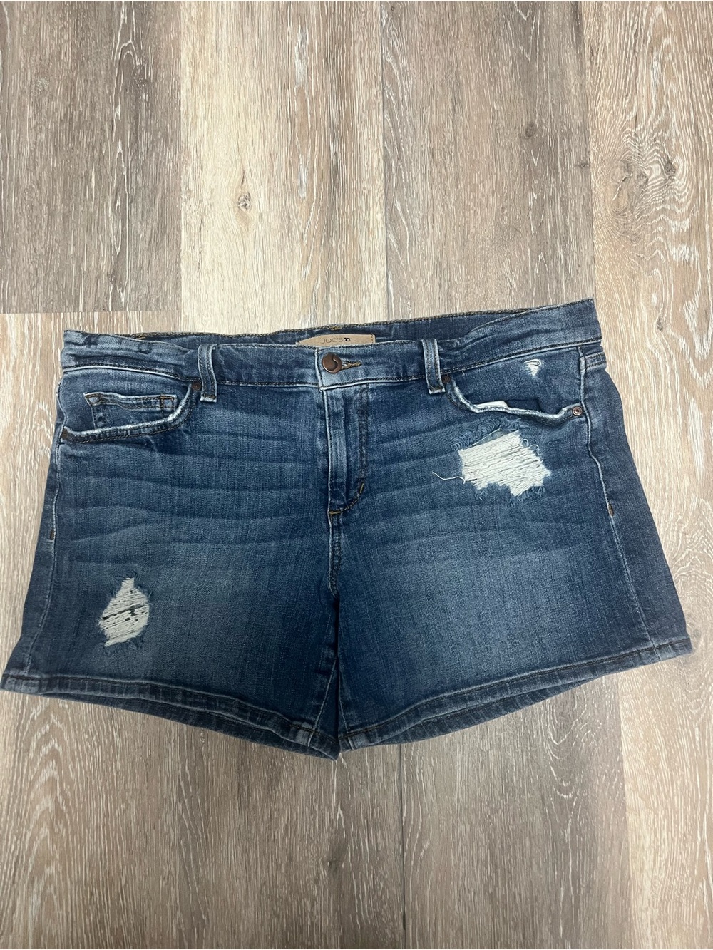 Joe's Jeans Distressed Dark Blue Denim Shorts
